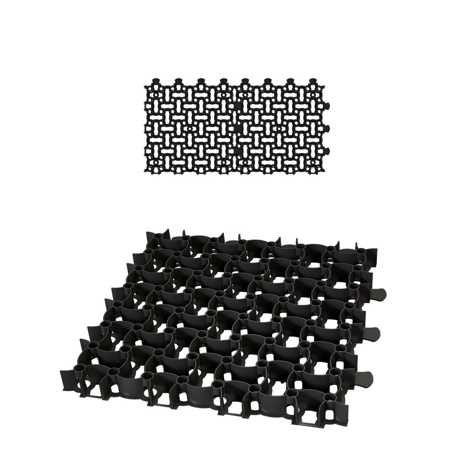 BigDean Rasengitter Kunststoff 2 Stück A 50x50x4cm T Qm Belastbar Befahrbar Paddockplatten In Schwarz