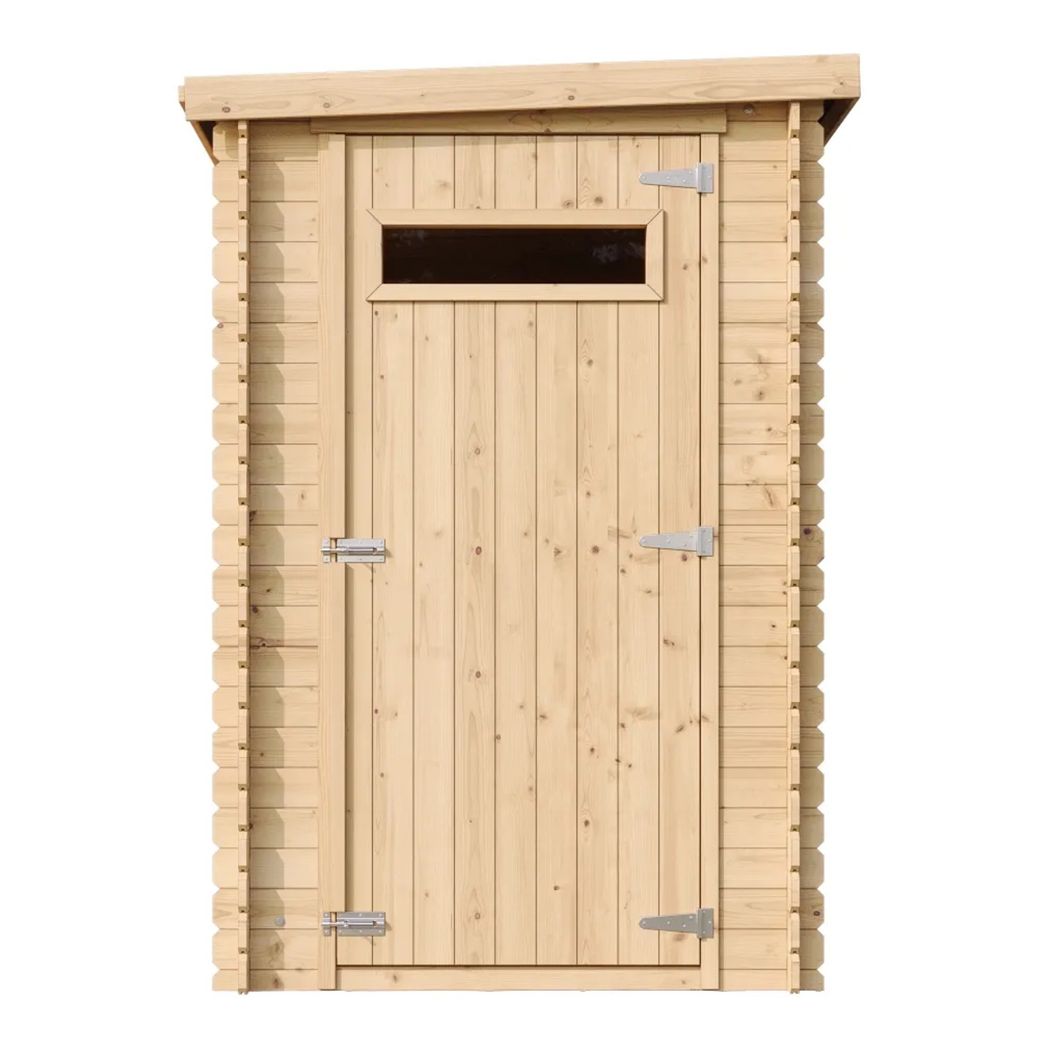 Timbela Gartenhaus Holz M306A, 2,63 m², unbehandelt mit Tür und kleinem Fenster.