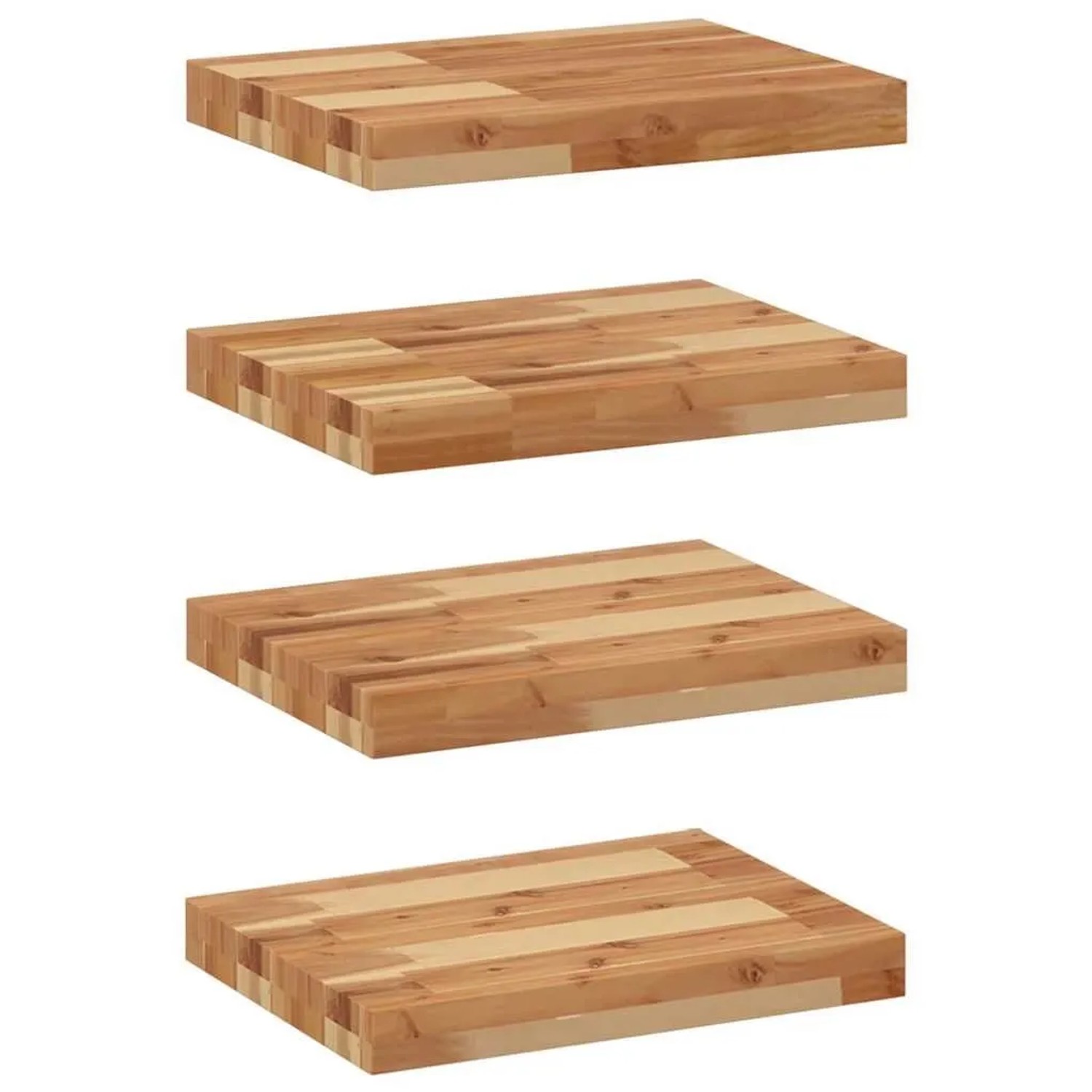 vidaXL Schweberegale 4 Stk 40x30x4 cm Massivholz Akazie Ölbehandelt 3279606