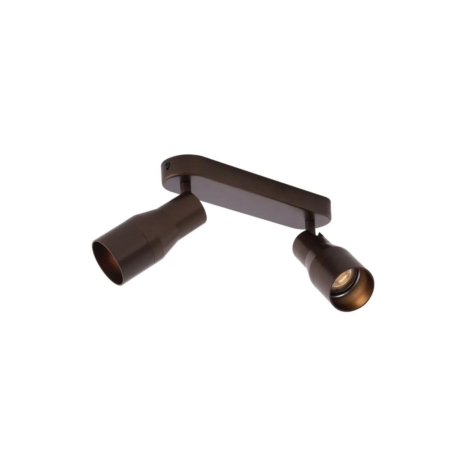 QAZQA Runder Deckenstrahler Dunkelbronze GU10 50mm 2-flammig Stanley