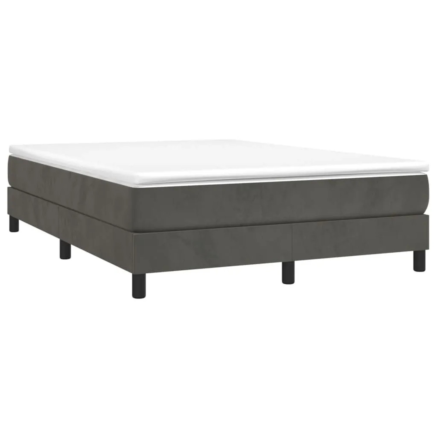 vidaXL Boxspringbett mit Matratze Dunkelgrau 140x190 cm Samt 3144328 günstig online kaufen