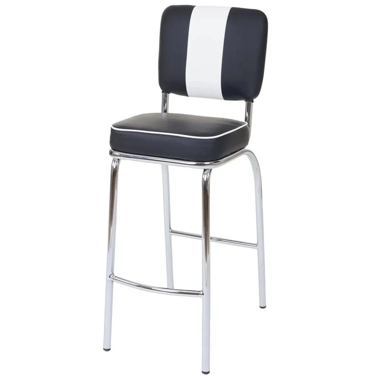 MCW Barhocker Akita 2er-Set Schwarz-Weiß