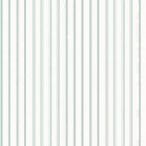 Laura Ashley Vliestapete Farnworth Stripe in Sage Green: Dekorative Tapete mit feinen, grünen Streifen.