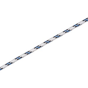 Schotleine, Ø 10 mm, weiß-blau-schwarz, als Meterware erhältlich.