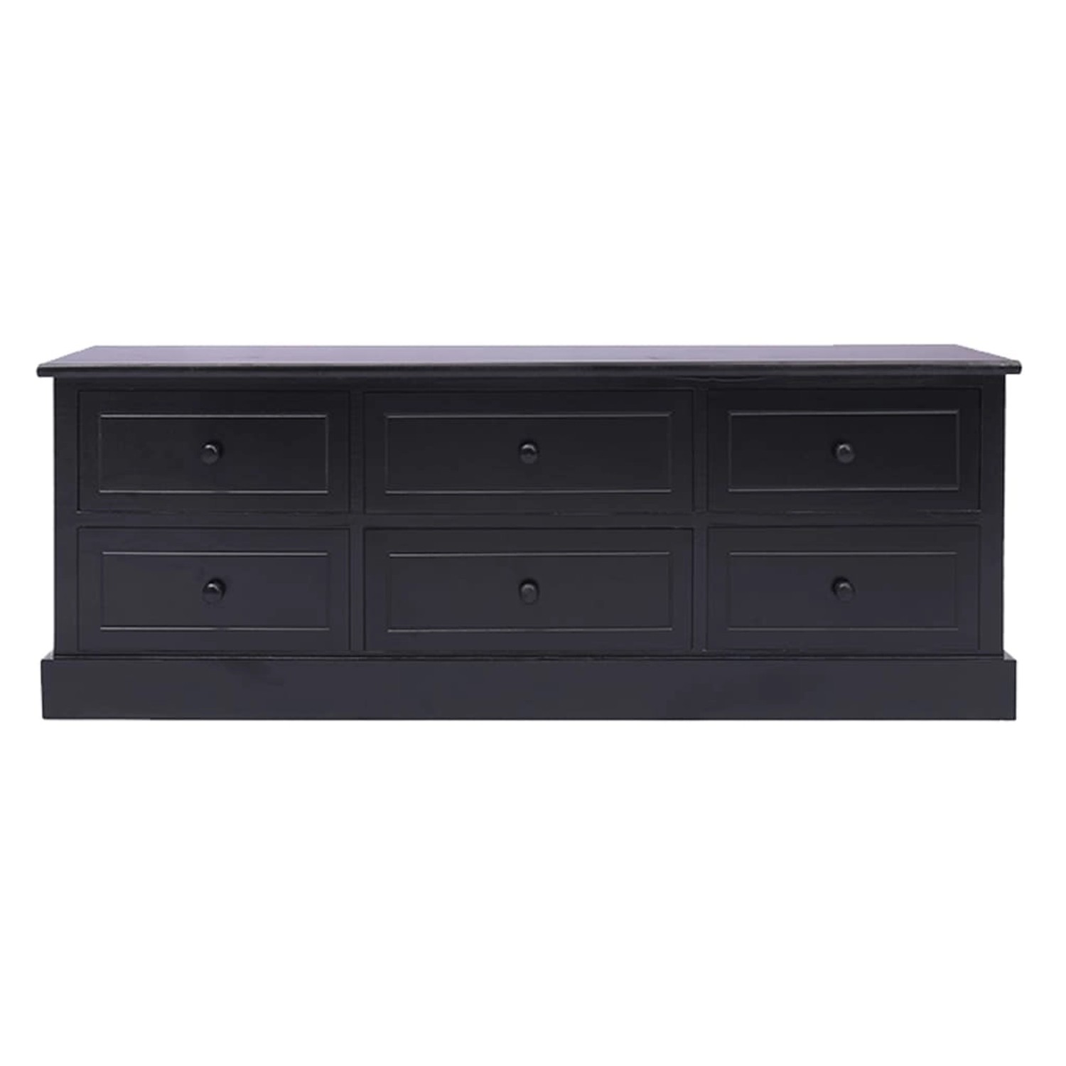 VidaXL TV-Schrank Schwarz 108x30x40 cm Massivholz Paulownia günstig online kaufen