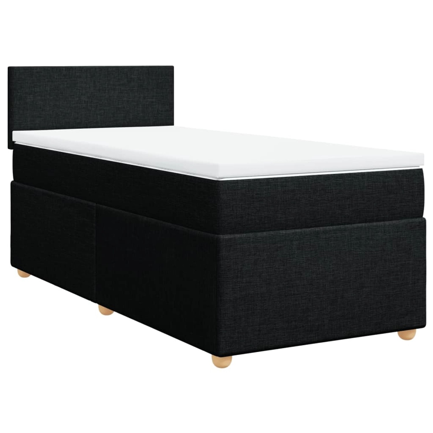 vidaXL Boxspringbett mit Matratze Schwarz Stoff2100376 günstig online kaufen