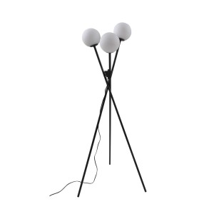 Lucande Visata 10020457 Modern in Schwarz aus Metall 3-flammig G9 Tripod Wohnzimmerleuchte