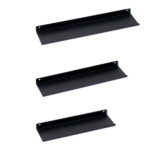BERLINLODGE Wandregal Metall 3er Set Matte Schwarz Schweberegal Wandboards Bücherregal 3-Teiliges Hängeregal Wanddeko