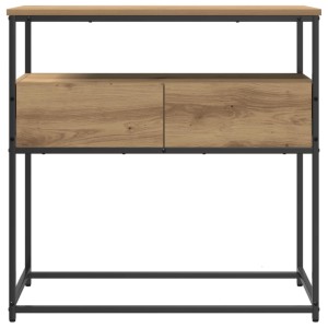 vidaXL Konsolentisch Artisan-Eiche, 75x40x75 cm, mit 2 Schubladen und Ablagefläche.