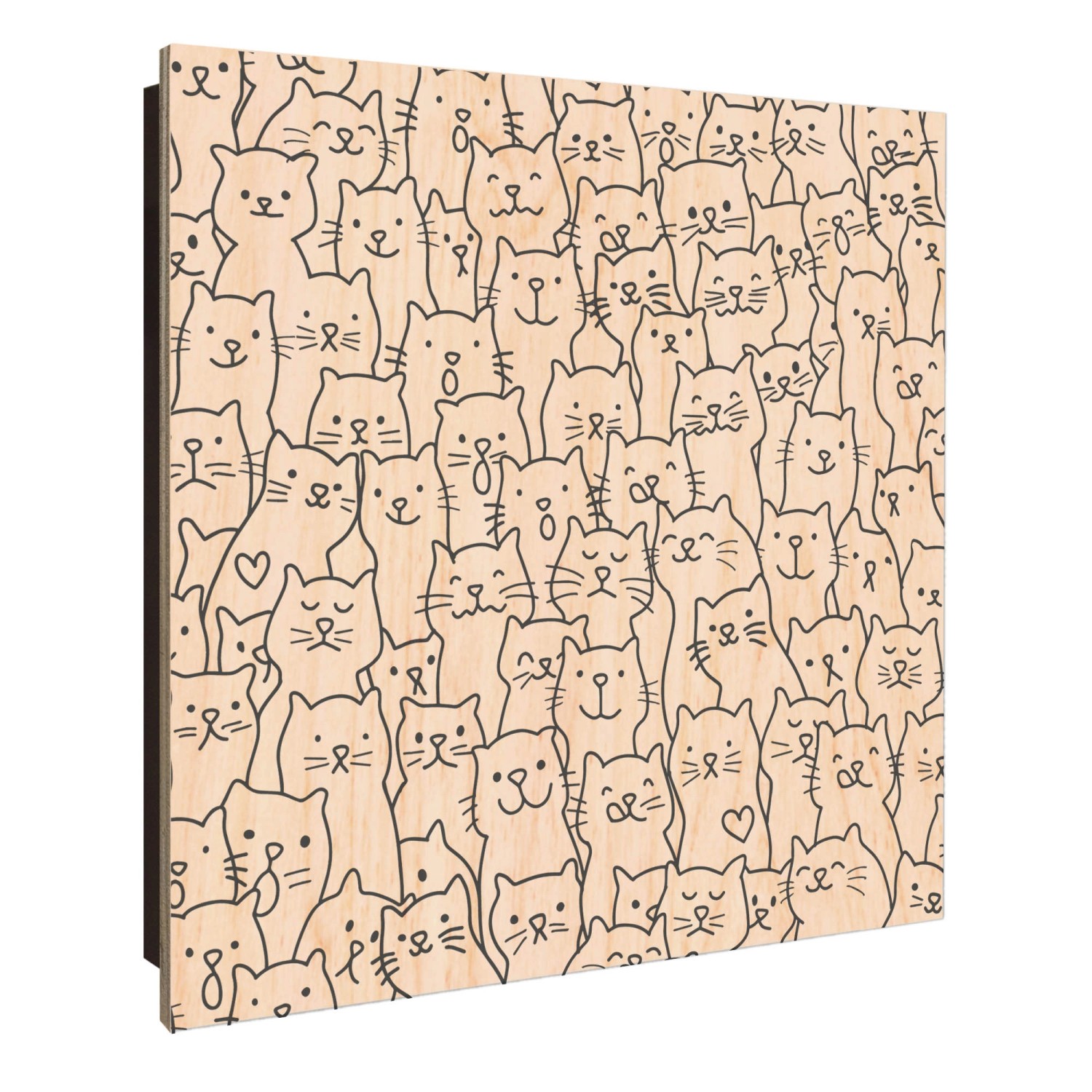 Banjado Schlüsselkasten Holz 30x30cm Schwarz Scharnier Rechts 50 Haken Desi günstig online kaufen