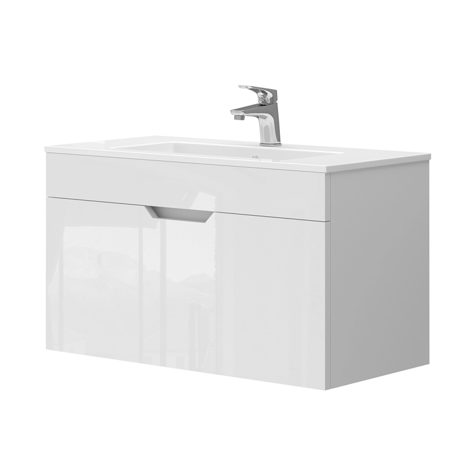 Vicco Badmöbel-Set Stefanie Weiß Hochglanz 2 Teile Unterschrank 80 cm günstig online kaufen