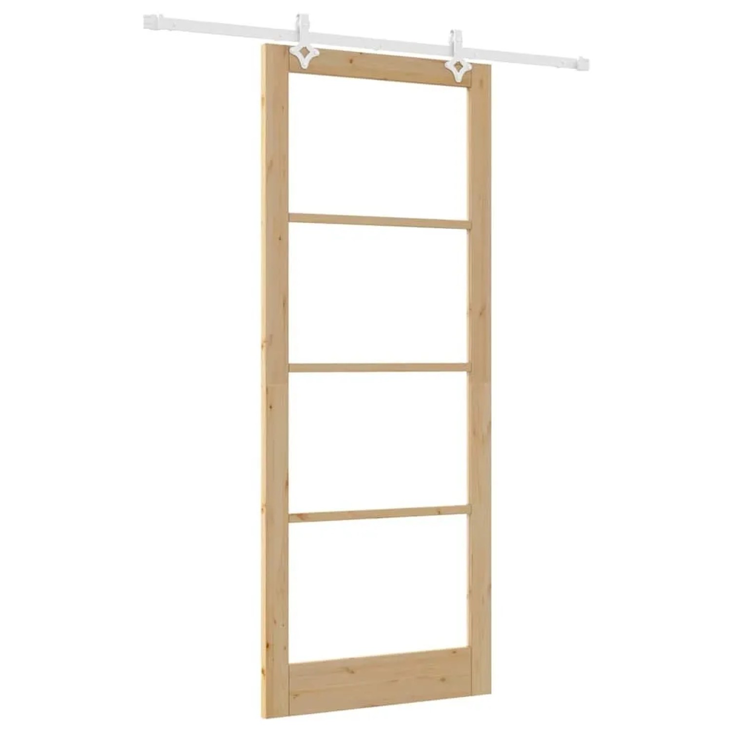 vidaXL Schiebetür Natur 93 x 232 cm Massivholz Kiefer und Glas 3332235