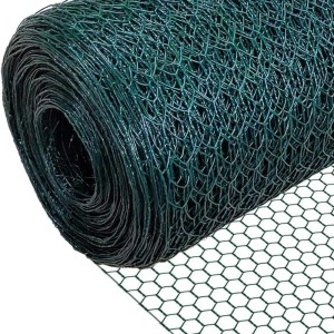 Grüner PROREGAL Maschendrahtzaun, Sechseckgeflecht auf Rolle, 1x25m, 20mm Maschenweite.