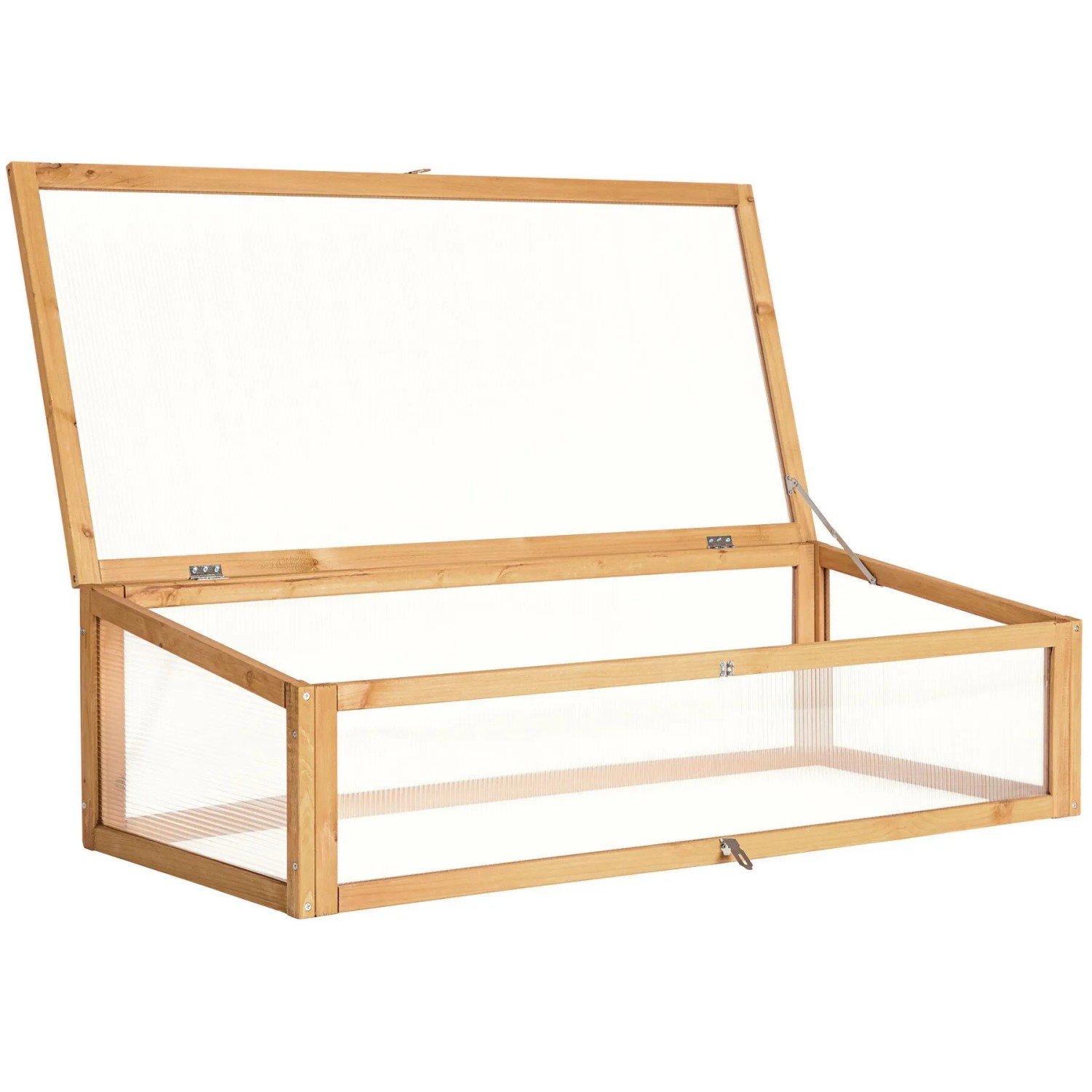 Tectake Frühbeet Aufsatz  Aus Holz Witterungsbeständig  115 x 53 x 34 cm Braun