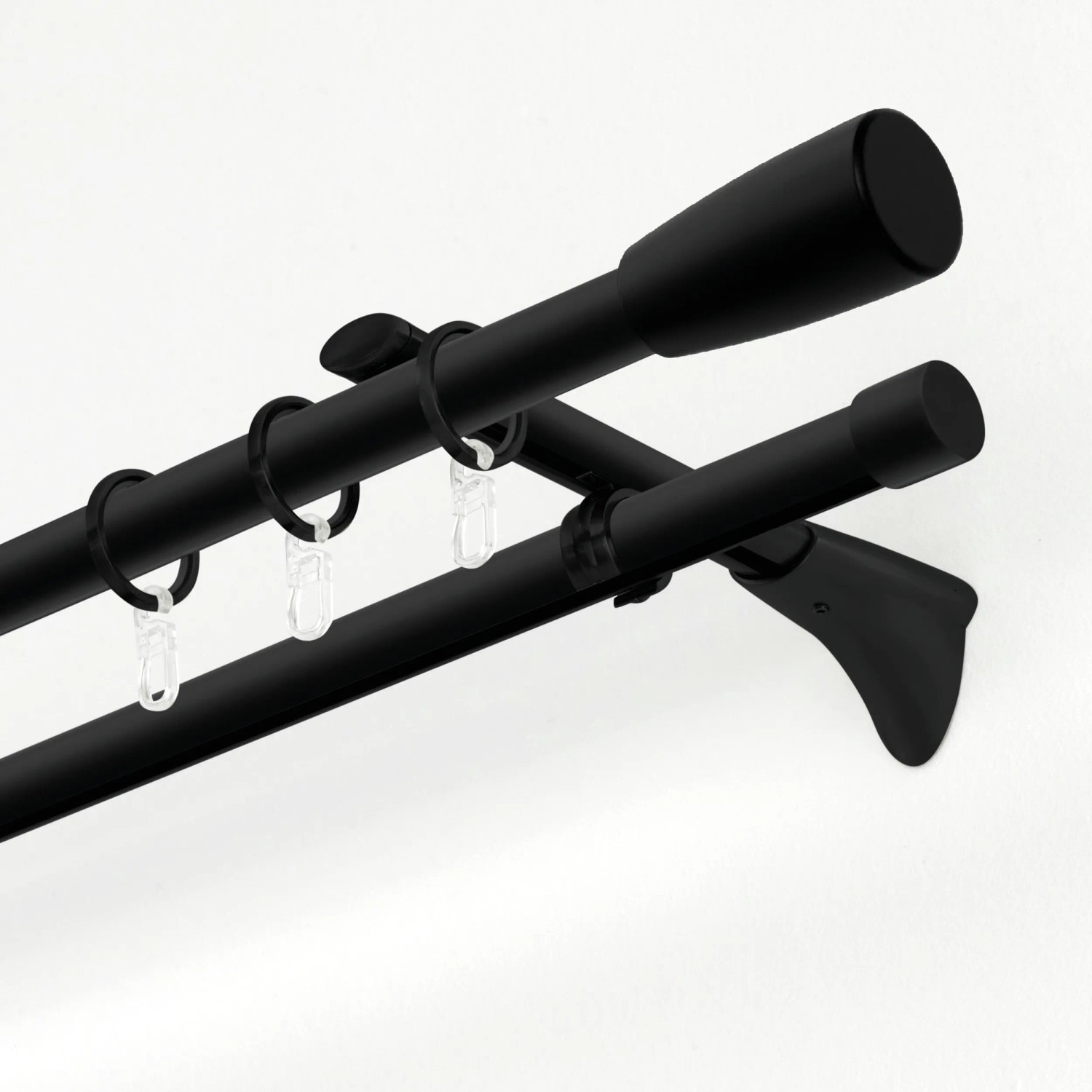 Gardinia Chicago Gardinenstange mit Innenlauf, Ø 20 mm, schwarz-matt, 240 cm.