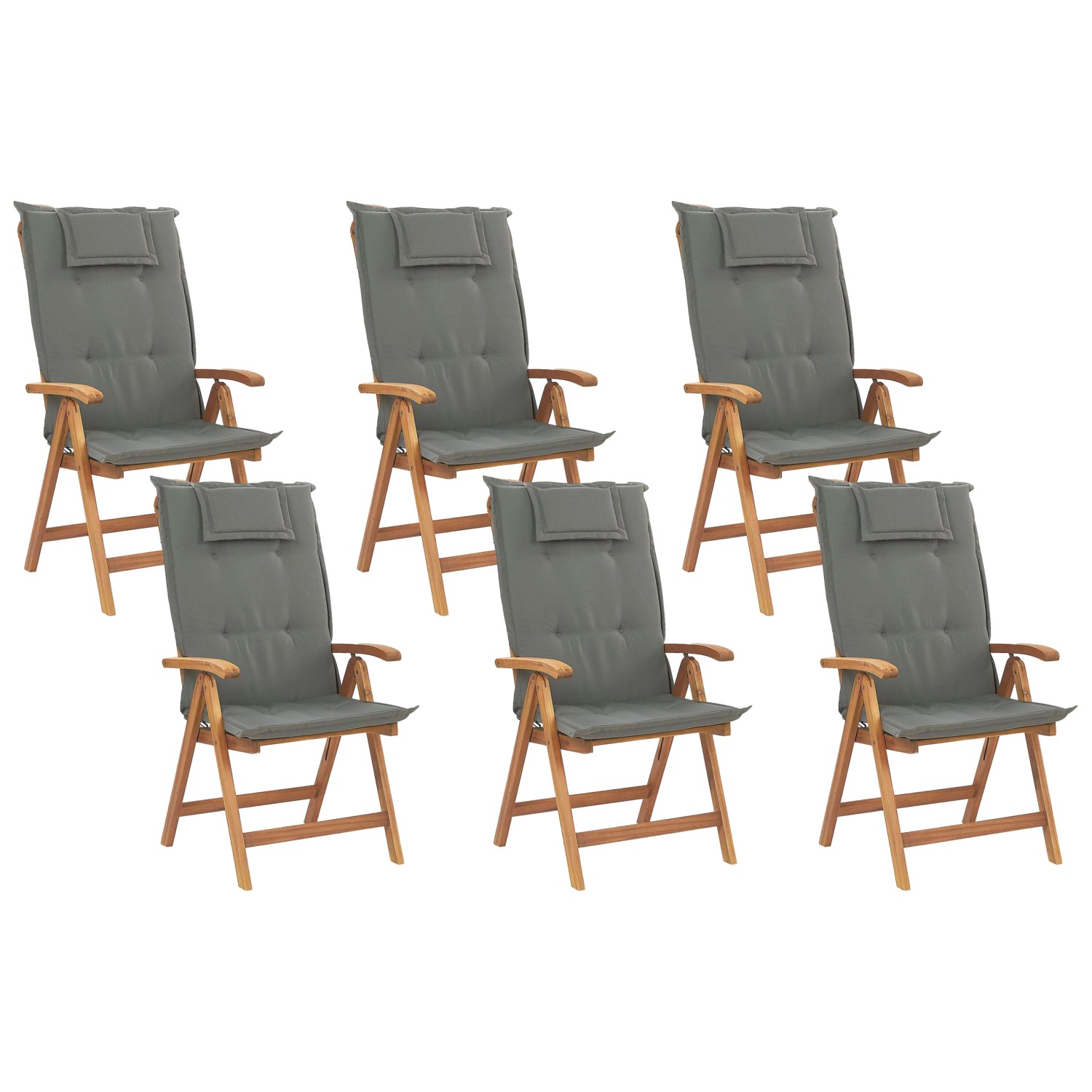 Beliani Gartenstuhl Heller Holzfarbton Grau 69x54x105 günstig online kaufen