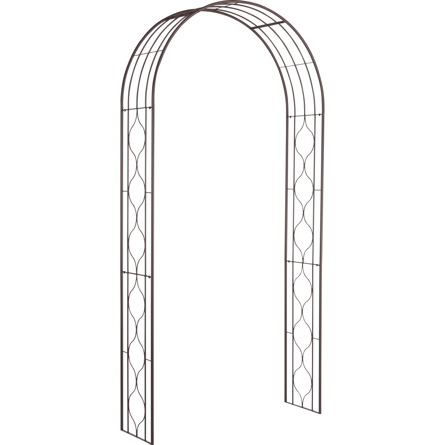 Rosenbogen Eisen Pulverbeschichtet Braun 240 cm x 120 cm x 36 cm