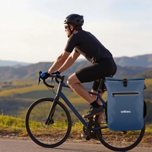 Wiltec Gepäckträgertasche Blau 20L Fahrradtasche Rucksack Gepäcktasche