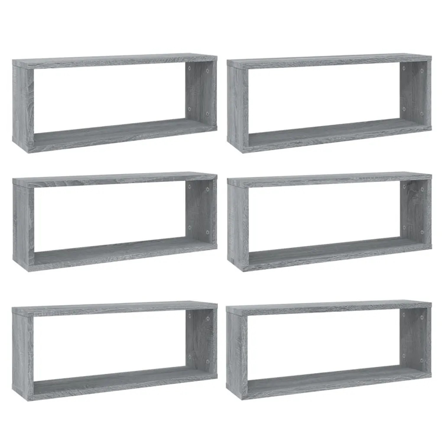 vidaXL Würfelregale 6 Stk Grau Sonoma 60x15x23 cm Holzwerkstoff 815929