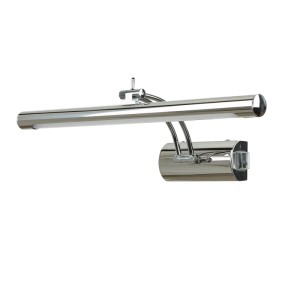 Verstellbare LED Badezimmerlampe, 40 cm breit, in Chrom mit Schalter, IP44 Spritzschutz.