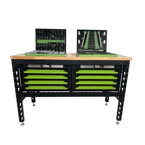 TRUTZHOLM Werkstatteinrichtung Werktisch Werkzeugkiste 8 Schubladen Mit 4 Werkzeugeinlagen