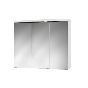 Weißer Sieper Spiegelschrank Ancona, 83x69 cm, mit drei Spiegeltüren und LED-Beleuchtung.