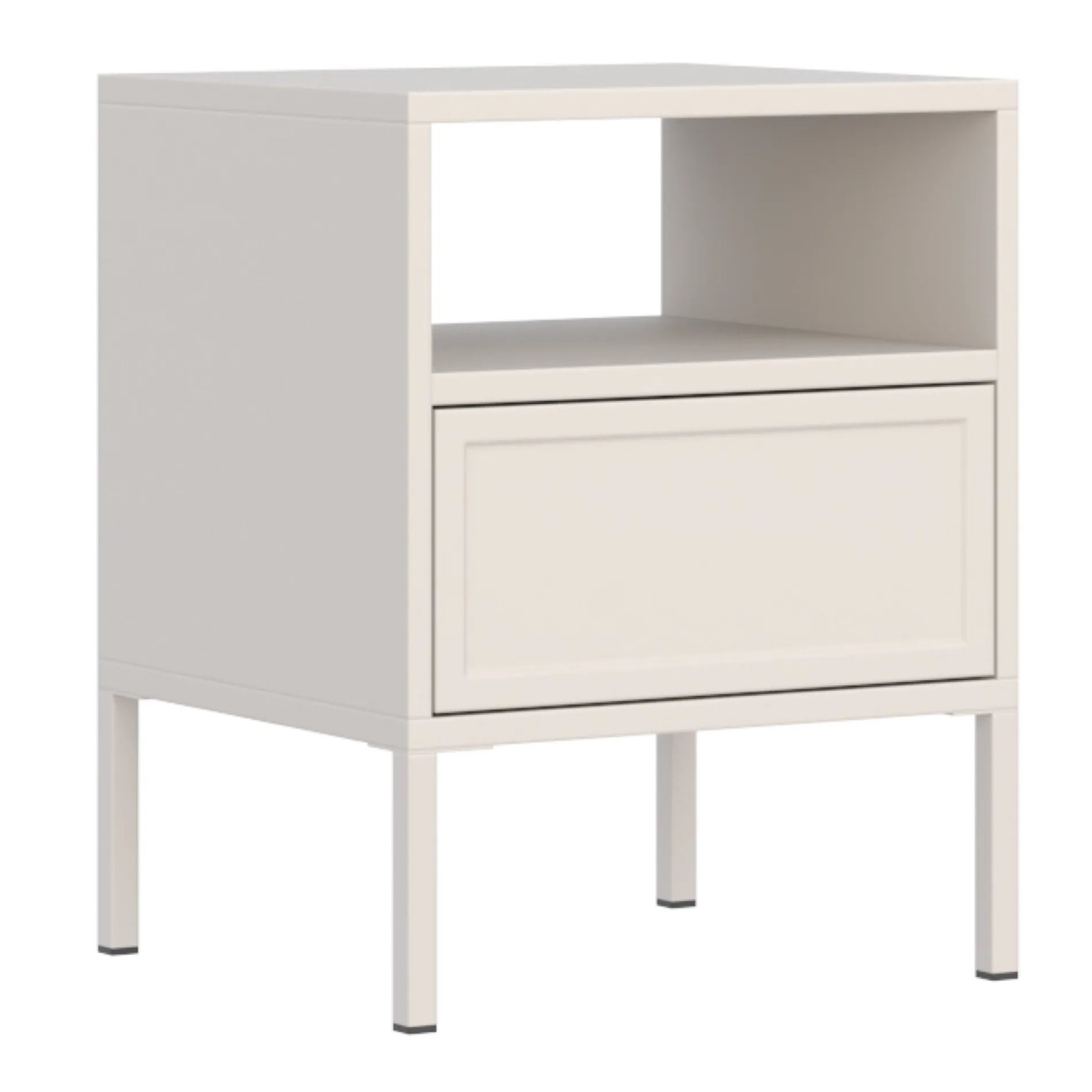 Selsey Nachttisch Velveto 45 cm mit Schublade und Fach Kaschmirgrau
