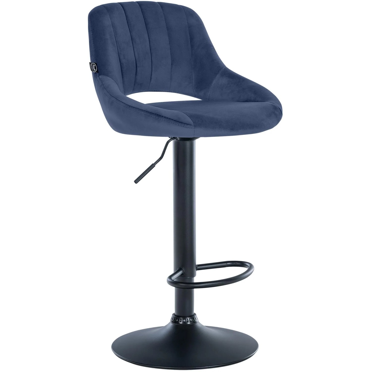 CLP Barhocker Milet Samt Blau/Schwarz