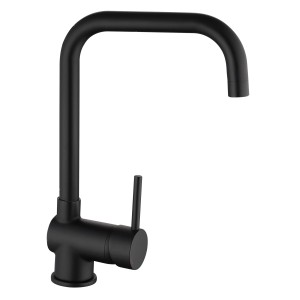 Eisl Spültischarmatur Futura, schwarz-matte Küchenarmatur mit hohem, schwenkbarem Auslauf.