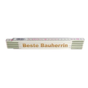 Stabila Zollstock mit Lasergravur "Beste Bauherrin", 2 m, Messwerkzeug.
