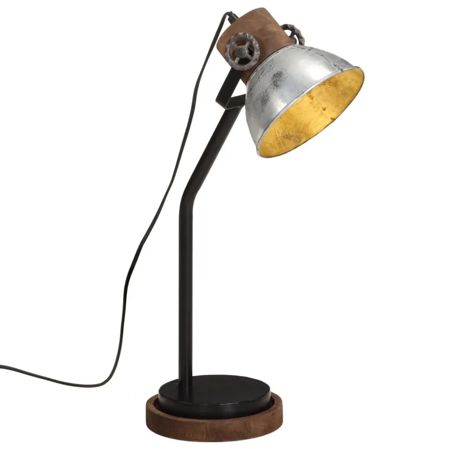 vidaXL Schreibtischlampe 25 W Vintage-Silber 18x18x60 cm E27 371949