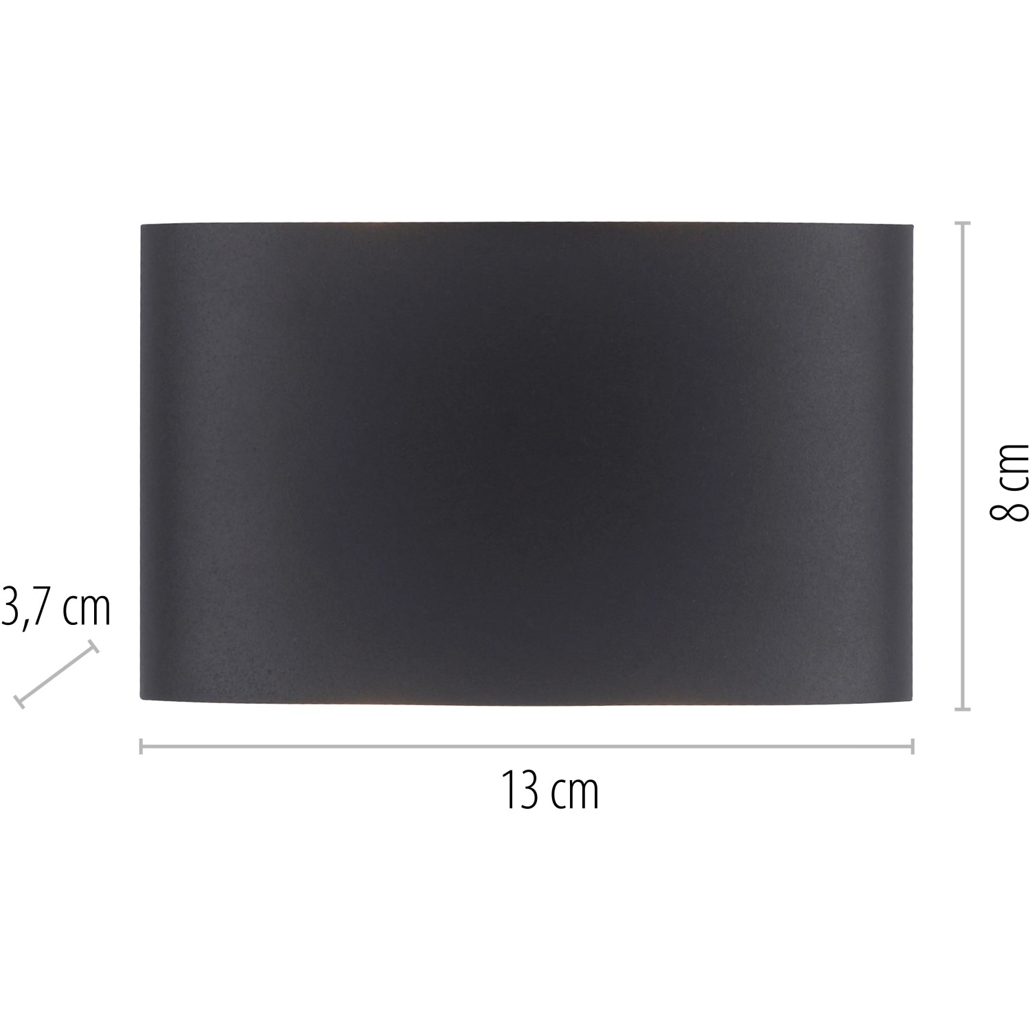 Anthrazitfarbene LED-Wandleuchte Carlo, 13x8cm, für indirekte Beleuchtung im Innen- und Außenbereich.