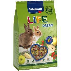 Vitakraft Life Dream Kaninchenfutter, 1,8kg Packung mit Zwergkaninchen und Frucht-Mix.