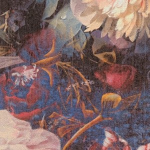 Selbstklebende AS Creation Tapete mit Blumenmuster in Blau und Rosa, 250x52 cm.