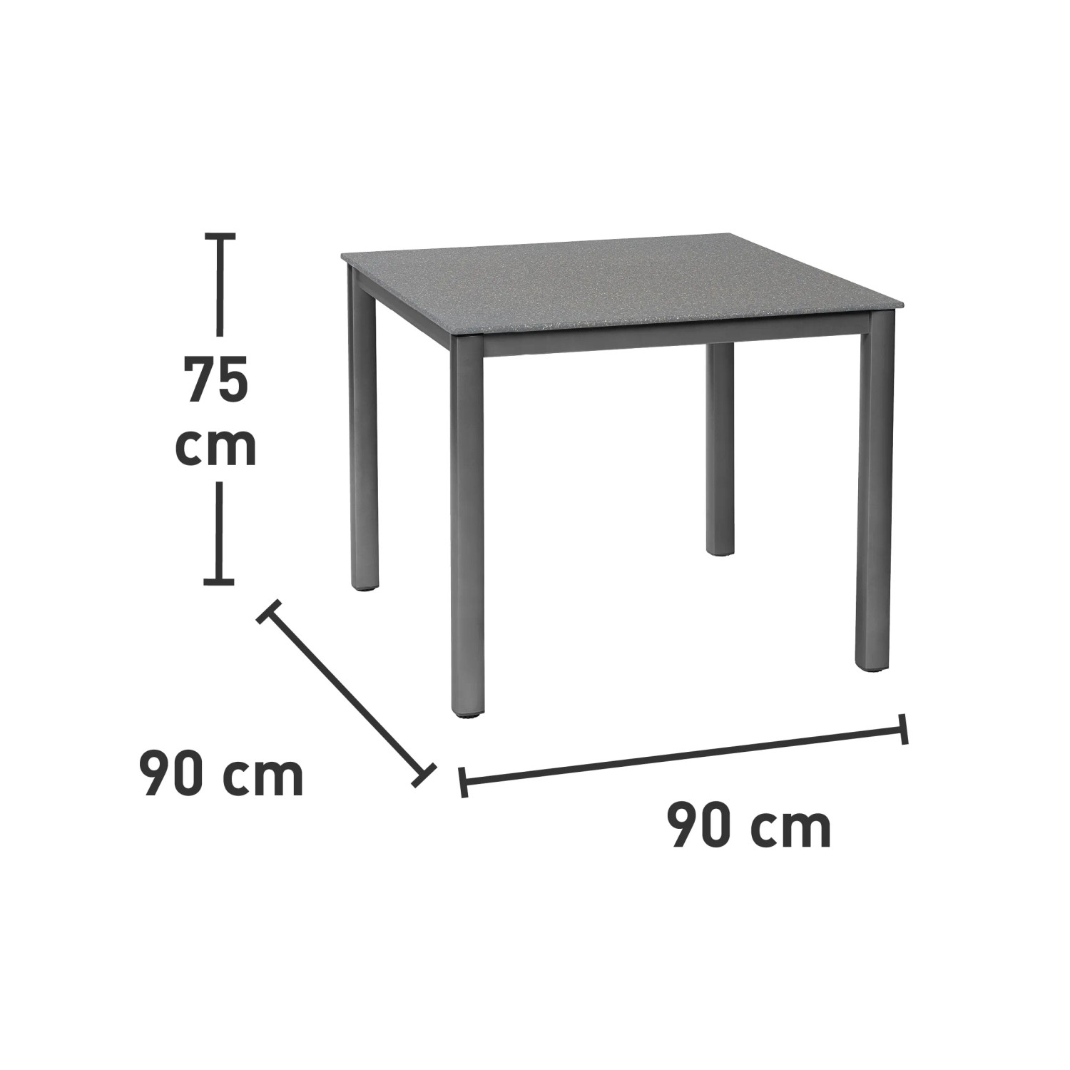 Harris quadratischer Gartentisch Anthrazit 90 x 90 cm kaufen bei OBI