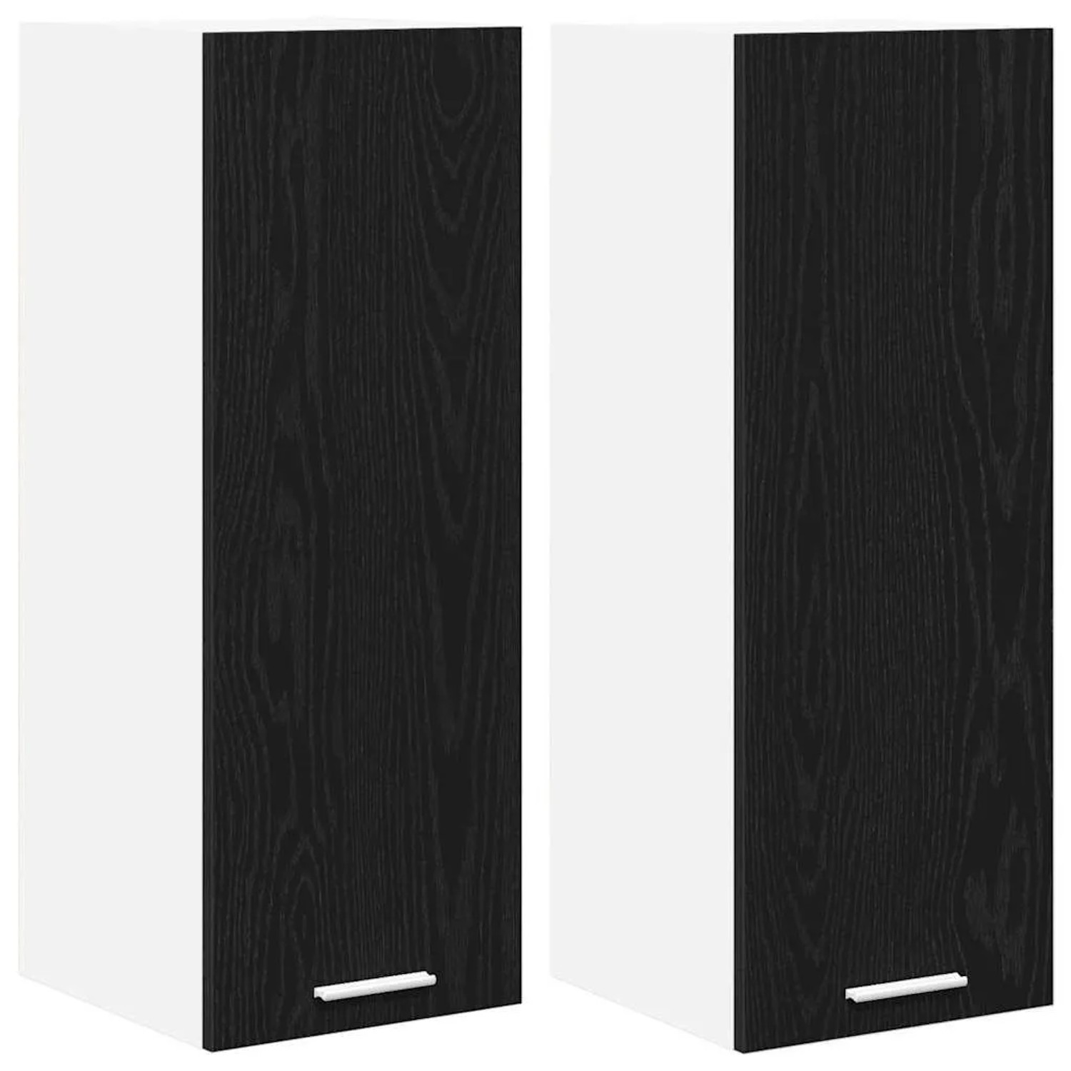 vidaXL Hängeschrank 2 Stk Schwarze Eiche und Weiß 30 x 31 x 80 cm 884245 günstig online kaufen