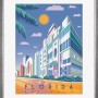 Klassischer, silberner Kunststoffbilderrahmen 40x50 cm mit Art Deco Motiv.