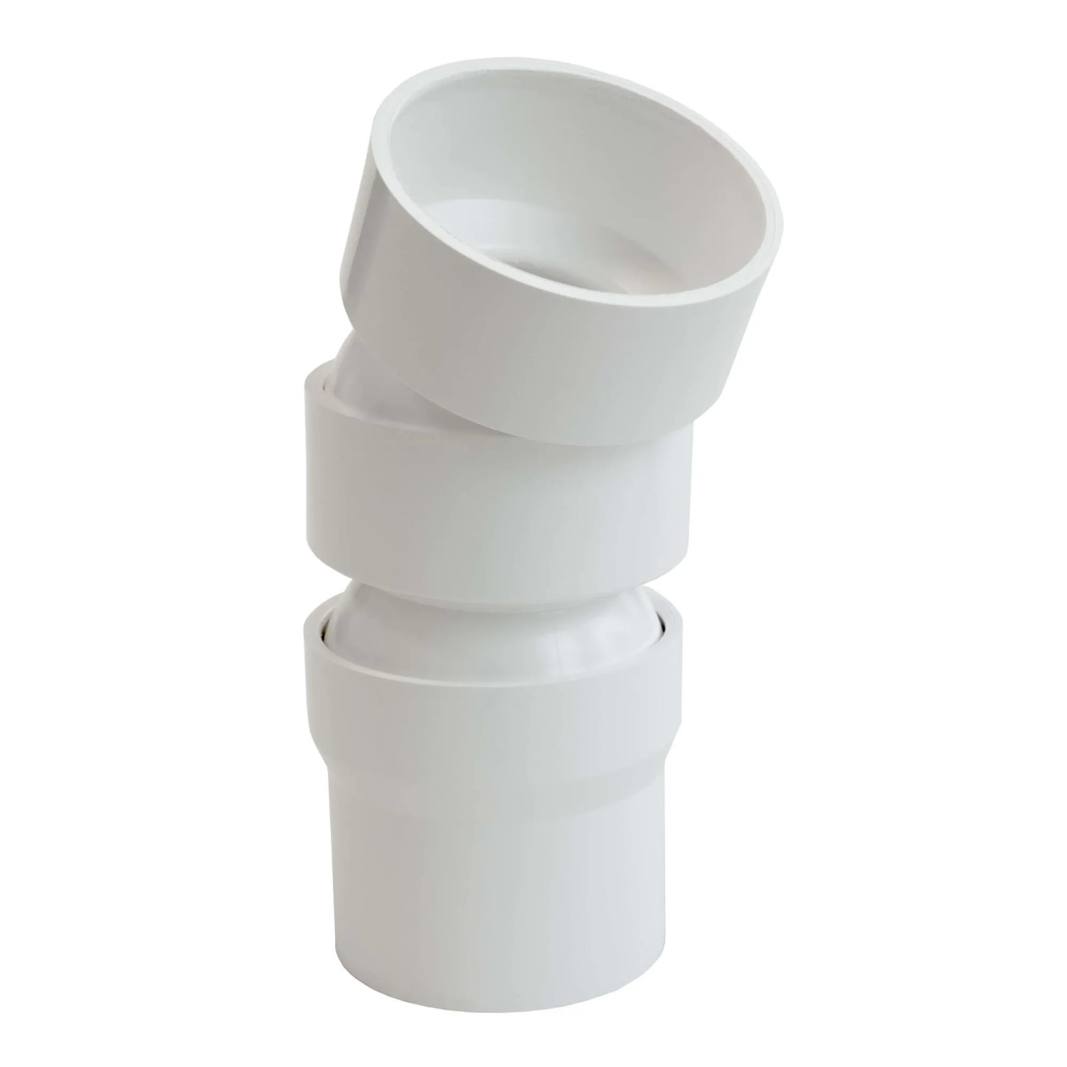 Inefa Flexibler Rohrbogen PVC 2x DN 50 22-45 Grad Bogenstück Weiß