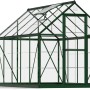 Freistehendes, grünes Palram Canopia Gewächshaus mit Fundamentrahmen, 5,7 m².
