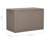 Braune VidaXL Garten-Aufbewahrungsbox aus PP Rattan, 180 L Fassungsvermögen.