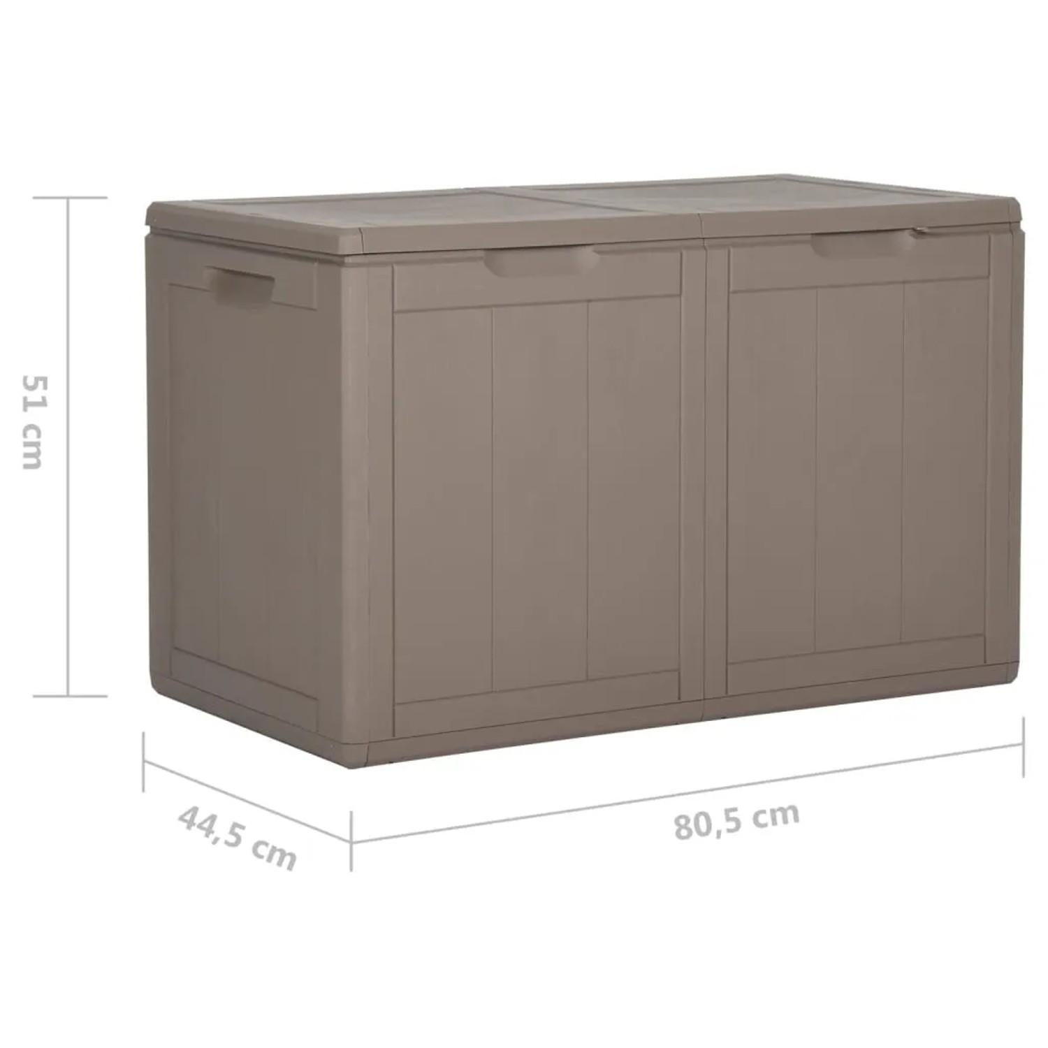 Braune VidaXL Garten-Aufbewahrungsbox aus PP Rattan, 180 L Fassungsvermögen.