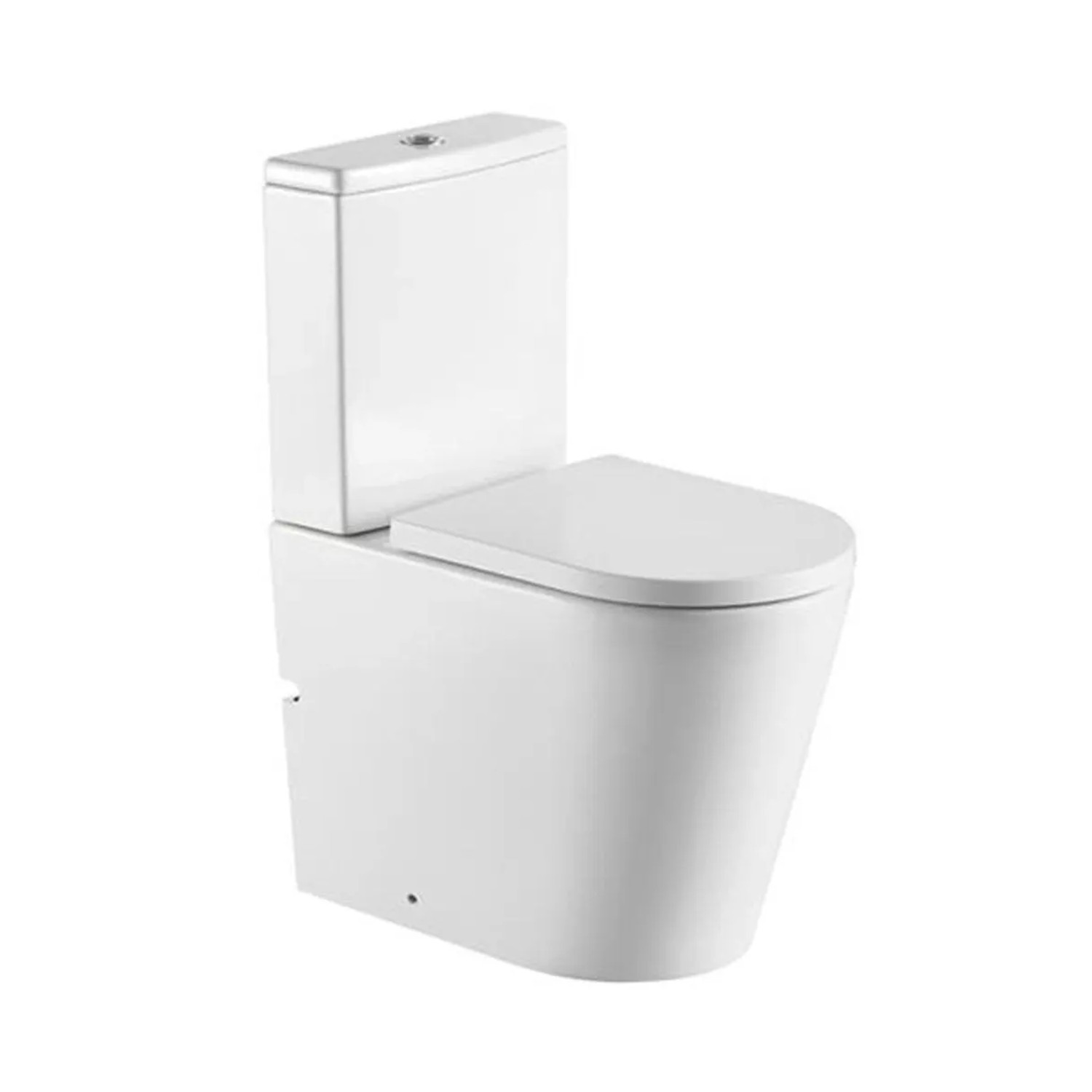 Swiss Aqua Technologies Stand-Kombi-WC FINE Spülrandlos Wasseranschluss von Unten mit SoftClose WC-Sitz Weiß