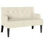 vidaXL Chesterfield Bank Creme 112 x 65,5 x 75 cm Samt 42019293