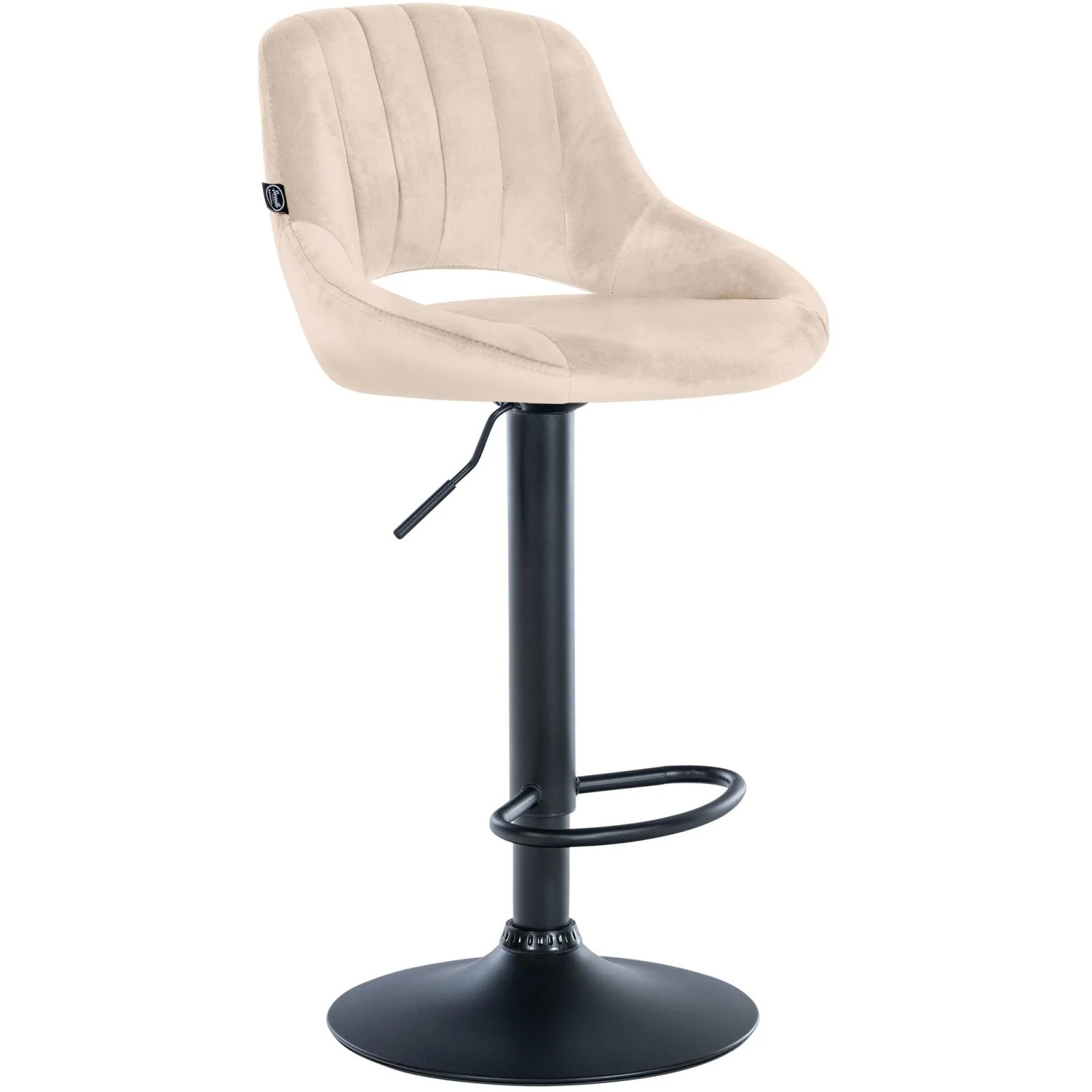 CLP Barhocker Milet Samt Creme/Schwarz