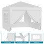 Weißer Wiltec Pavillon 3x3m mit UV-Schutz 50+, abnehmbaren Seiten und Fenstern. Ideal als Gartenpavillon oder Partyzelt.