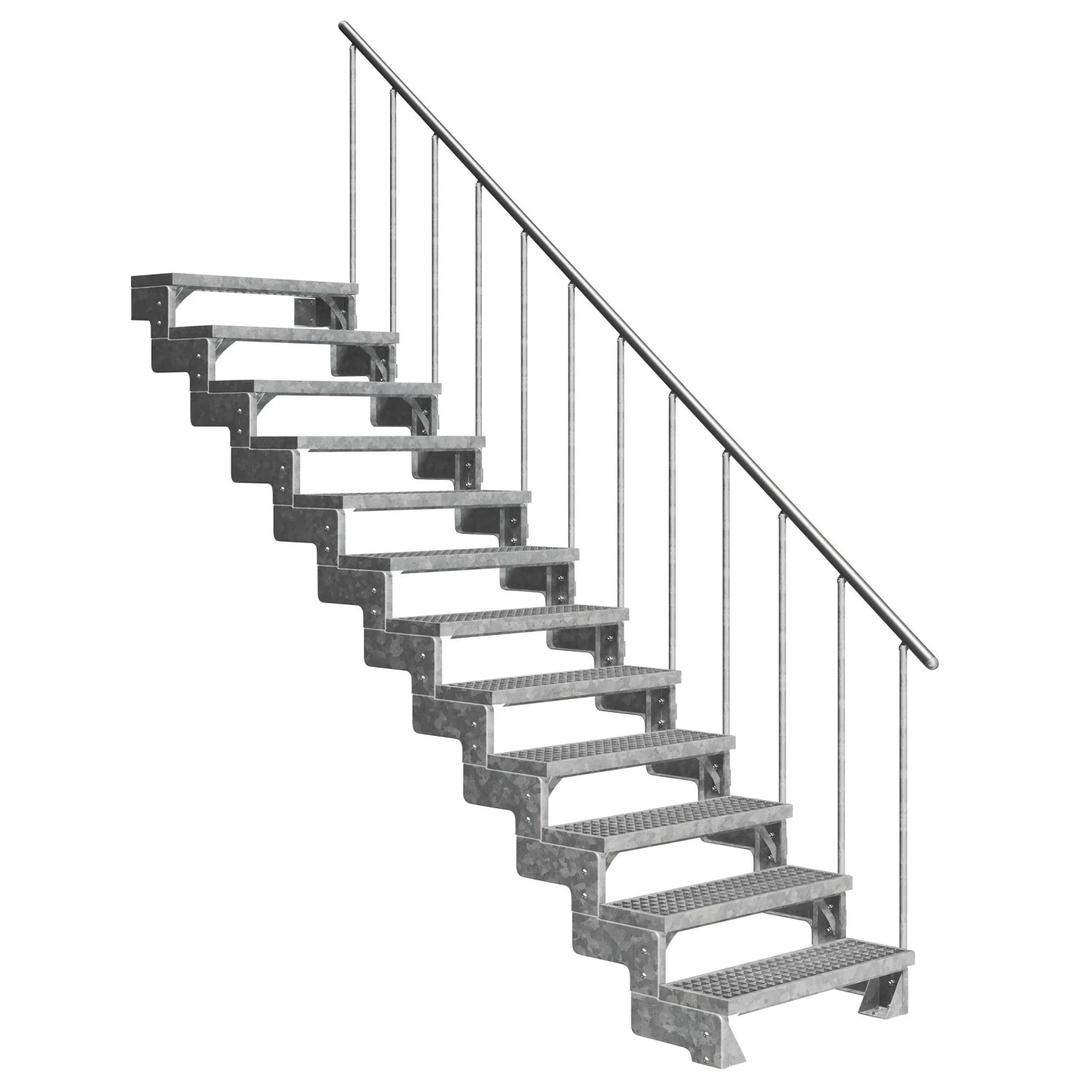 Dolle Außentreppe Gardentop 13 Gitterroststufen 80 cm + Alu-Geländer günstig online kaufen