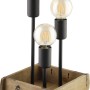 Eglo Tischleuchte Wootton, 3-flammig, schwarz-braun, Vintage Design.