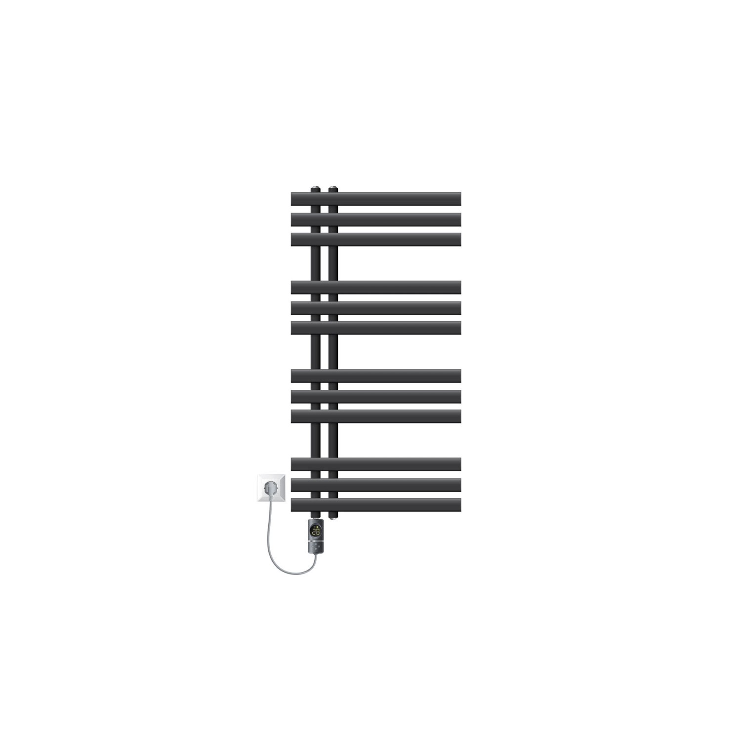LuxeBath Badheizkörper Iron EM 500x1000mm Anthrazit mit Heizstab 600W Digit günstig online kaufen