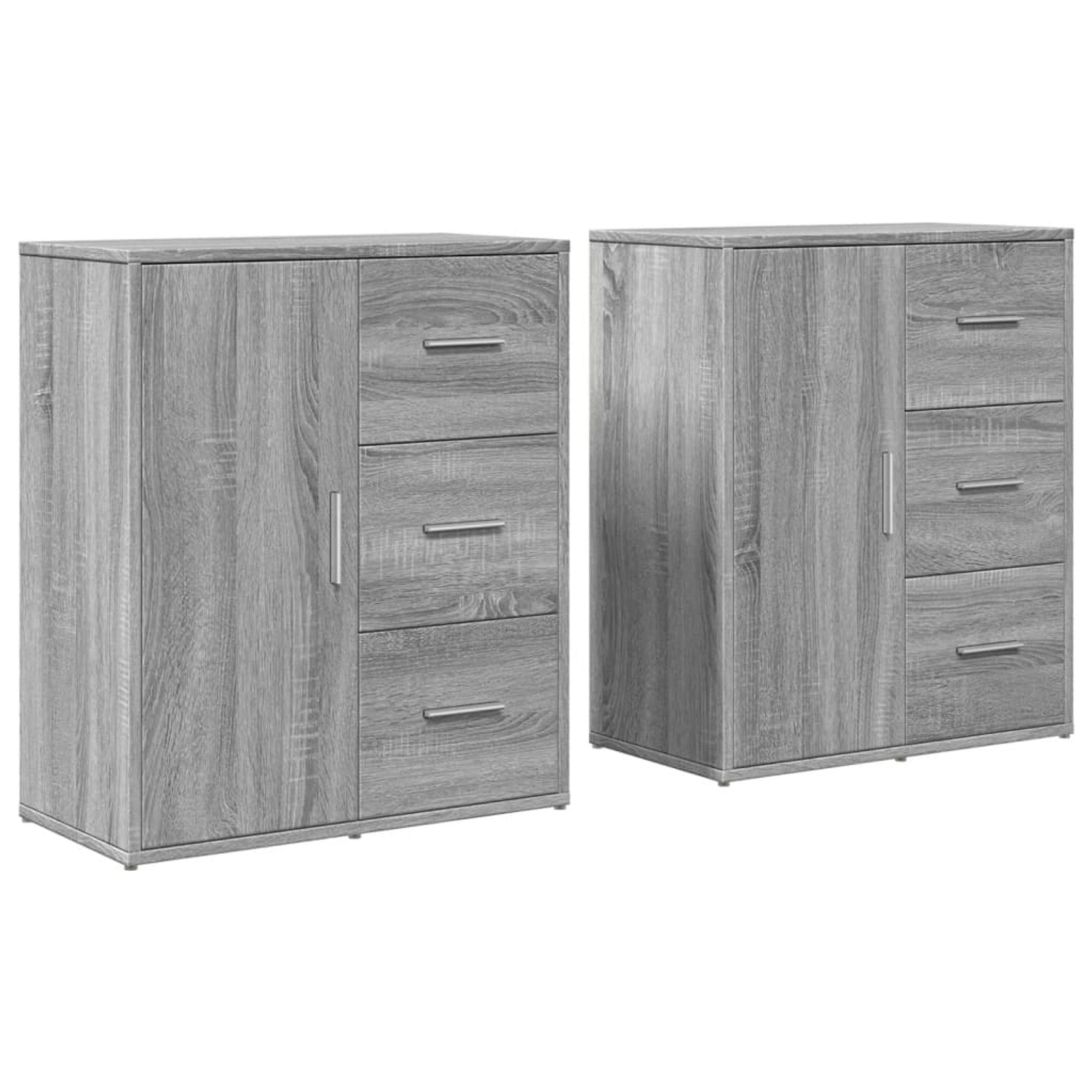 vidaXL Sideboards 2 Stk Grau Sonoma-Eiche 60x31x70 cm Holzwerkstoff 3276558 günstig online kaufen