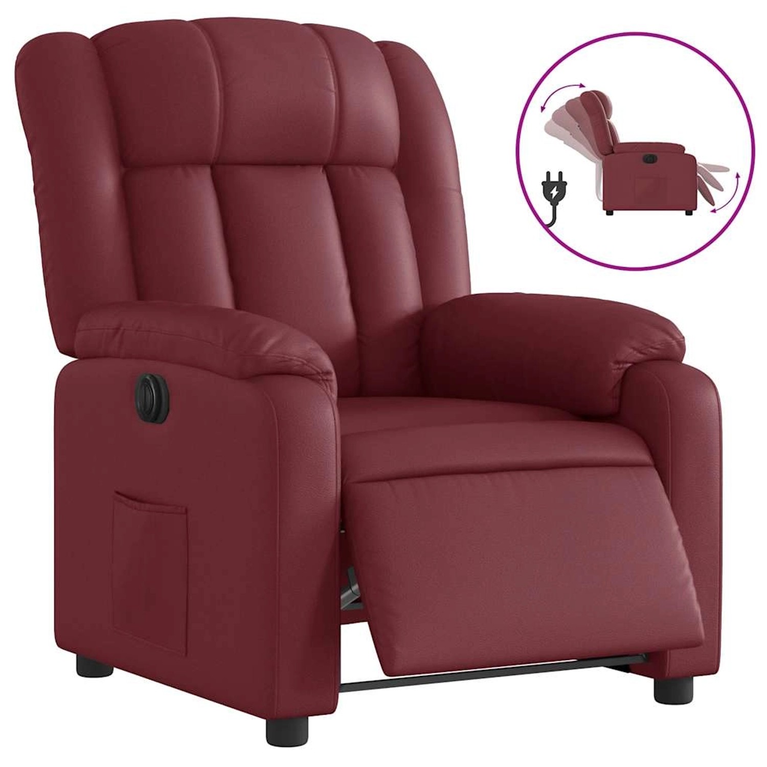 vidaXL Relaxsessel Elektrisch Weinrot Kunstleder 3205254 günstig online kaufen